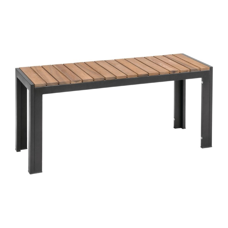 Bancs en acier et acacia 100 cm (lot de 2) - Bolero