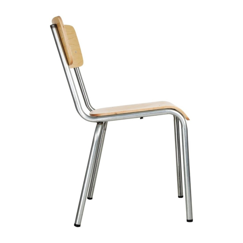 Chaises avec assise et dossier en bois Cantina galvanisées (lot de 4) - Bolero