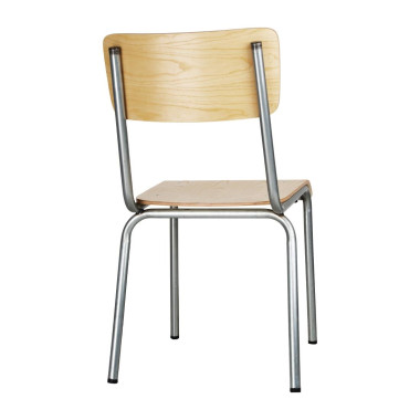 Chaises avec assise et dossier en bois Cantina galvanisées (lot de 4) - Bolero
