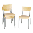 Chaises avec assise et dossier en bois Cantina galvanisées (lot de 4) - Bolero
