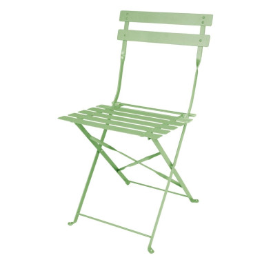 Chaises de terrasse pliantes en acier vert clair (Lot de 2) - Bolero