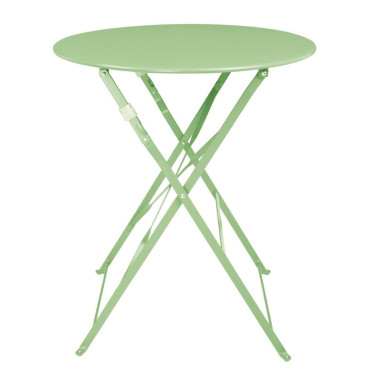 Table de terrasse carrée pliante en acier vert clair 595 mm - Bolero