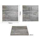 Plateau de table carré pré-percé en mélamine gris 700 mm - Bolero