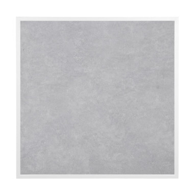 Plateau de table extérieur carré en verre trempé effet pierre gris clair bord blanc 700 mm - Bolero