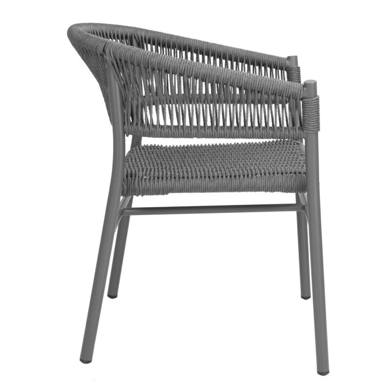 Fauteuils en corde grise tressée Florence (lot de 2) - Bolero