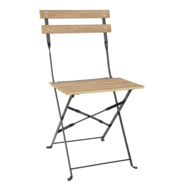Chaises de terrasse pliantes Perth effet bois (lot de 2) - Bolero