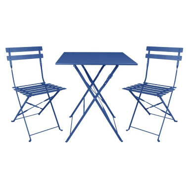 Table de terrasse carrée Perth bleu marine foncé - Bolero