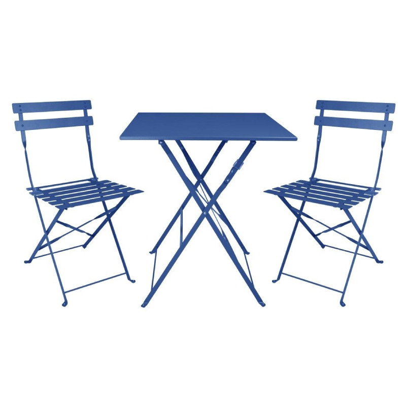 Table de terrasse carrée Perth bleu marine foncé - Bolero