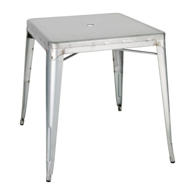 Table carrée en acier gris Bistro 668mm - Bolero
