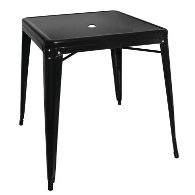 Table carrée en acier noir Bistro 668mm - Bolero