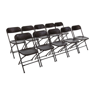 Chaises pliantes noires (Lot de 10) - Bolero