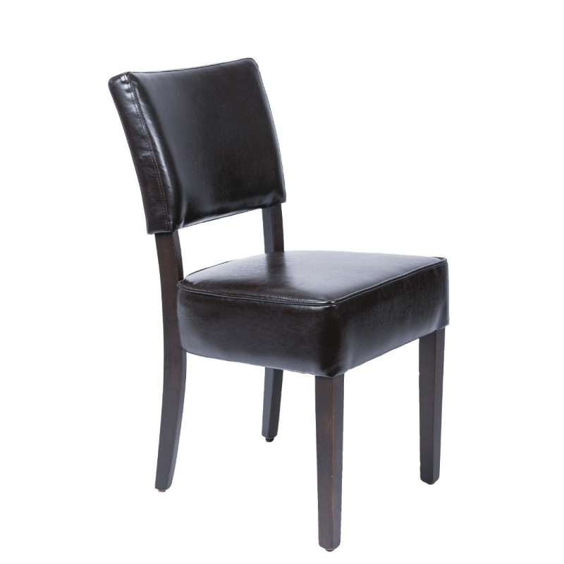 Chaises confortables en simili cuir marron foncé (Lot de 2) - Bolero
