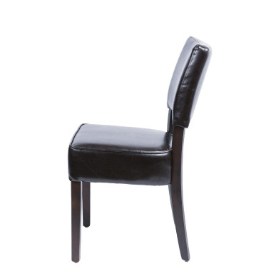 Chaises confortables en simili cuir marron foncé (Lot de 2) - Bolero