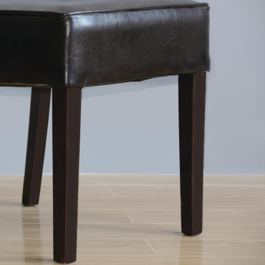 Chaises confortables en simili cuir marron foncé (Lot de 2) - Bolero