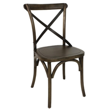 Chaises couleur noyer avec dossier croisé (Lot de 2) - Bolero
