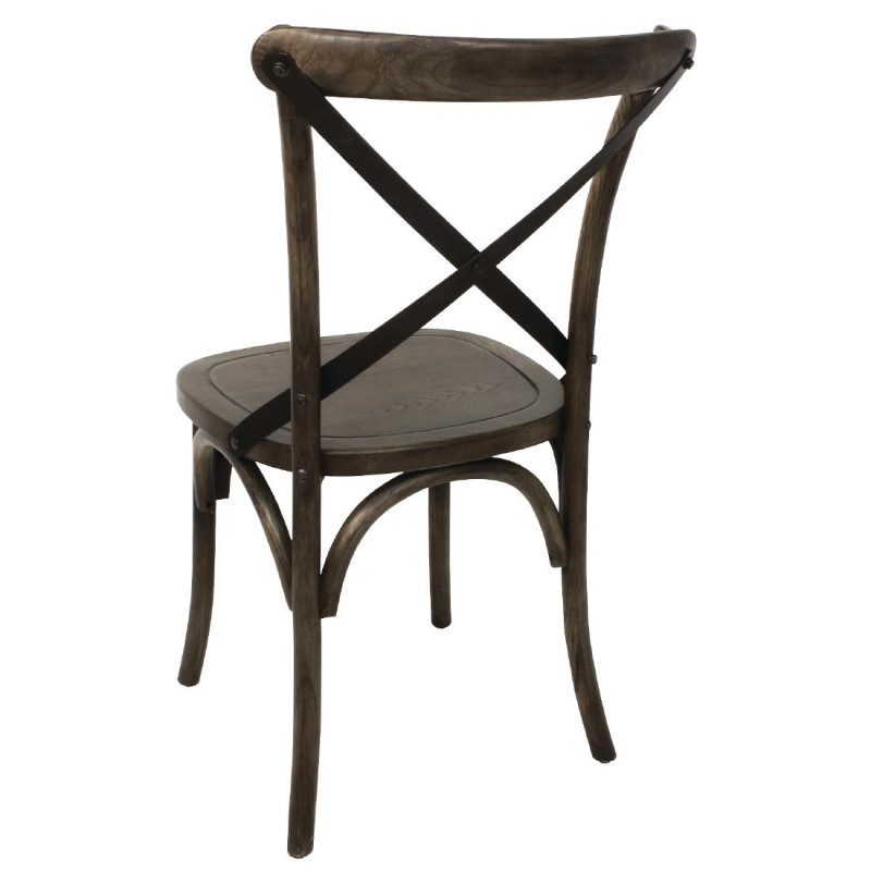 Chaises couleur noyer avec dossier croisé (Lot de 2) - Bolero