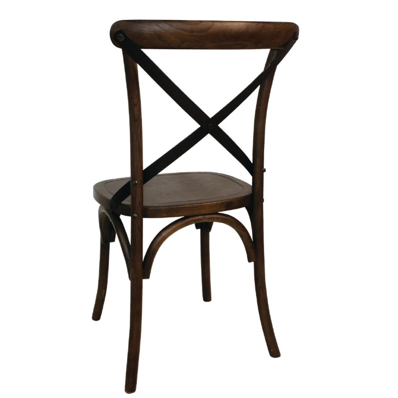 Chaises couleur noyer avec dossier croisé (Lot de 2) - Bolero