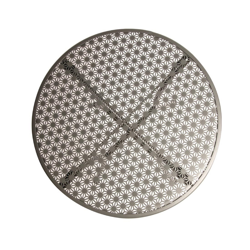 Table bistro ronde en acier ajouré grise 600mm - Bolero