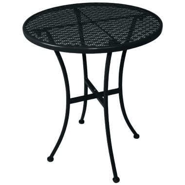 Table bistro ronde en acier ajouré noire 600mm - Bolero