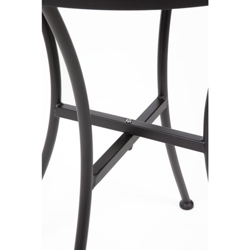 Table bistro ronde en acier ajouré noire 600mm - Bolero