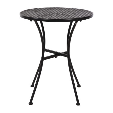 Table bistro ronde en acier ajouré noire 600mm - Bolero