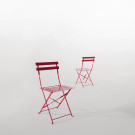 Chaises de terrasse en acier rouges (Lot de 2) - Bolero