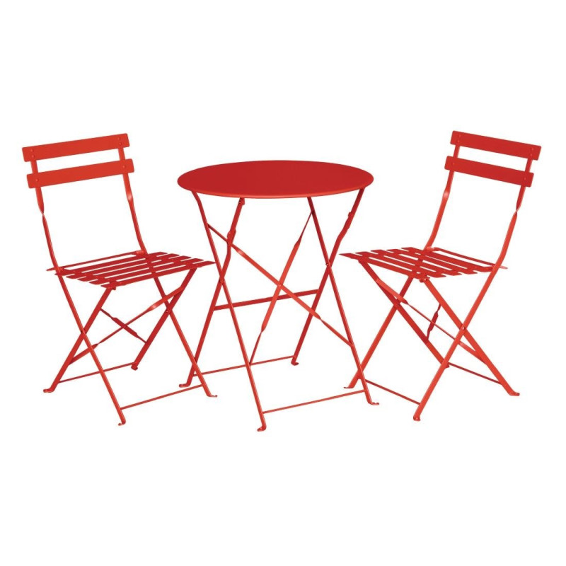 Chaises de terrasse en acier rouges (Lot de 2) - Bolero
