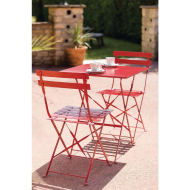 Chaises de terrasse en acier rouges (Lot de 2) - Bolero