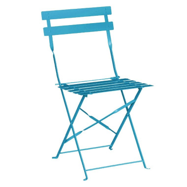 Chaises de terrasse pliantes en acier bleu turquoise (Lot de 2) - Bolero