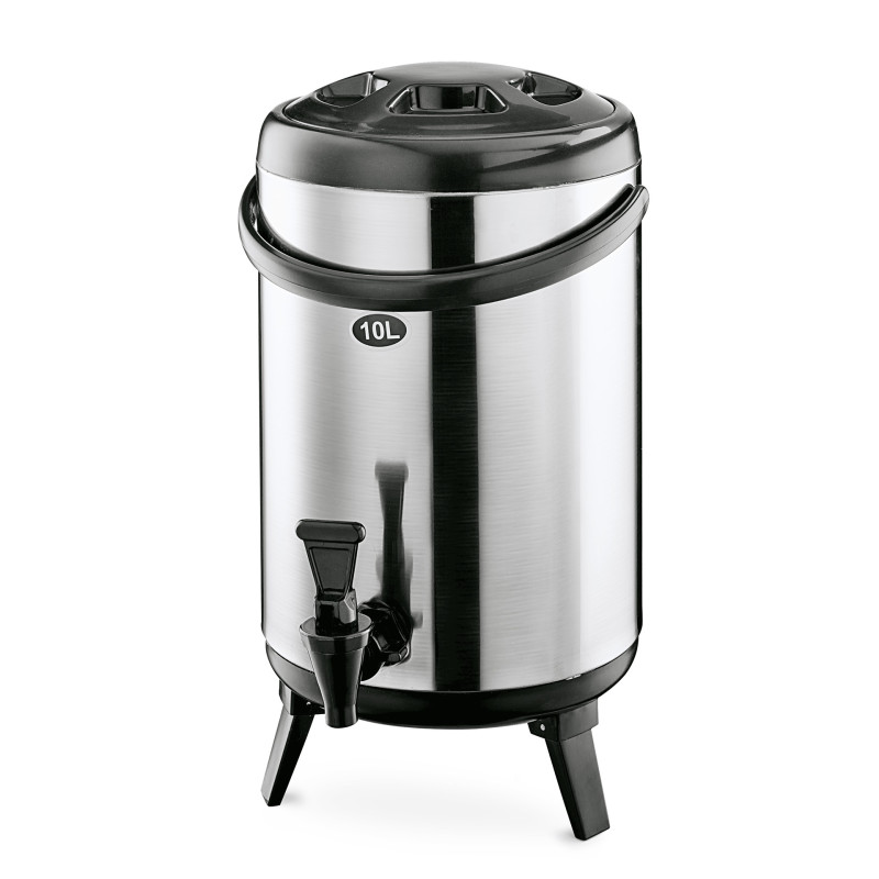 Acier inoxydable, Plastique Distributeur de boissons isotherme 8 ltr 24 cm pieds dépliables inox plastique - Was Germany  au mei