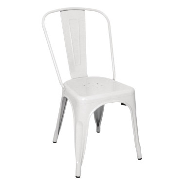Chaises en acier blanc Bistro (lot de 4) - Bolero