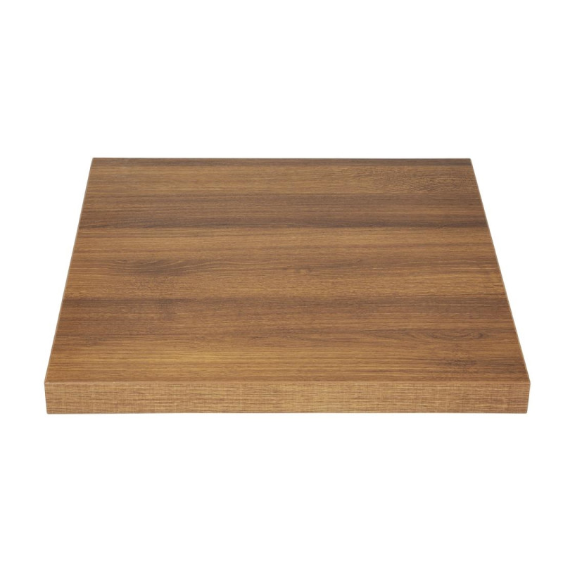 Plateau de table carré 600mm effet bois chêne rustique - Bolero