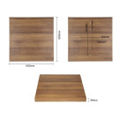 Plateau de table carré 600mm effet bois chêne rustique - Bolero