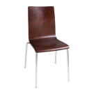 Chaises dossier carré marron foncé (lot de 4) - Bolero