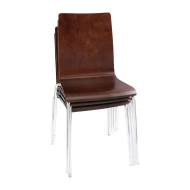 Chaises dossier carré marron foncé (lot de 4) - Bolero