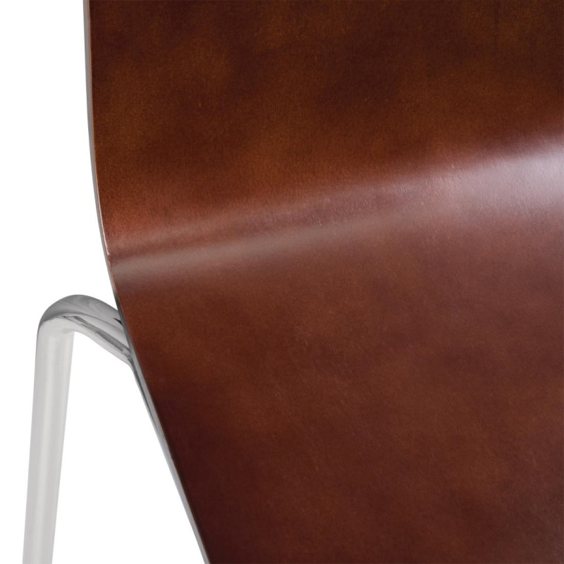 Chaises dossier carré marron foncé (lot de 4) - Bolero