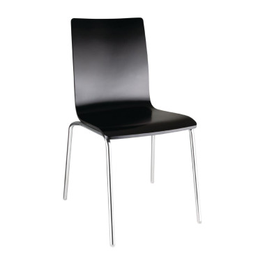 Chaise dossier carré noire lot de 4 - Bolero