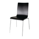 Chaise dossier carré noire lot de 4 - Bolero