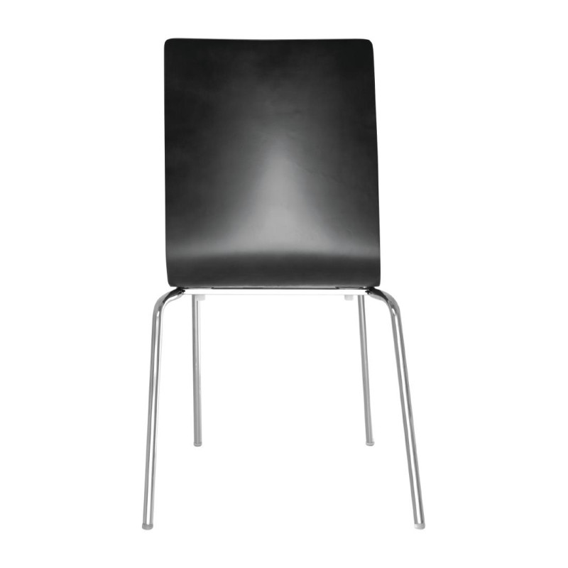 Chaise dossier carré noire lot de 4 - Bolero
