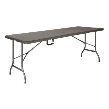 Table pliante rectangulaire en rotin PE marron - Bolero