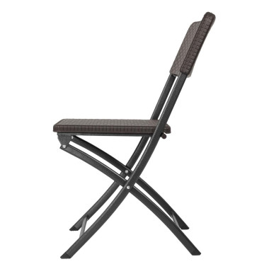 Chaises pliantes en rotin PE marron (lot de 2) - Bolero