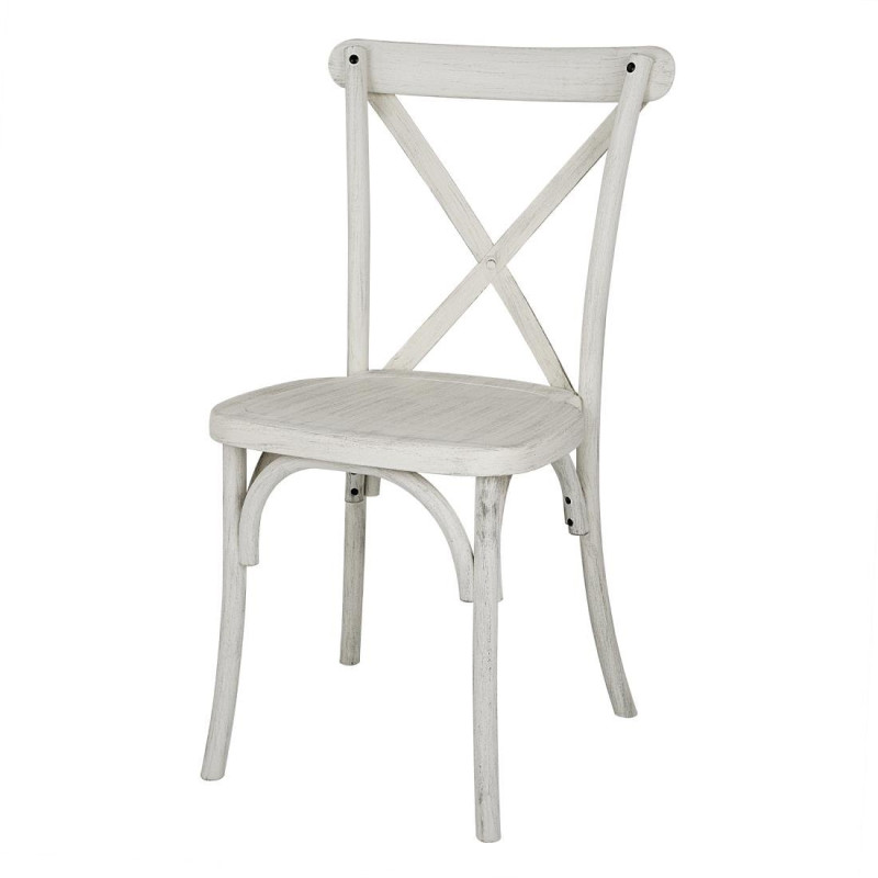 Chaises en résine à dossier croisé Manhattan blanches (lot de 4) - Bolero