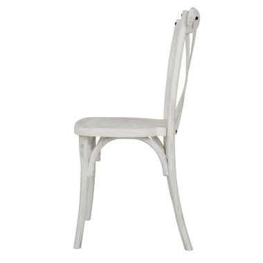 Chaises en résine à dossier croisé Manhattan blanches (lot de 4) - Bolero