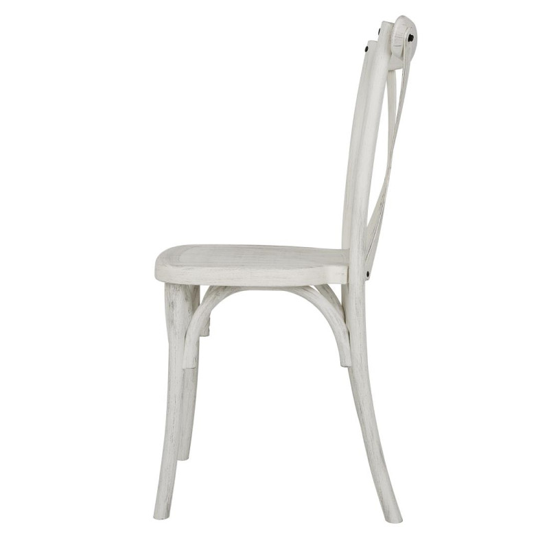 Chaises en résine à dossier croisé Manhattan blanches (lot de 4) - Bolero