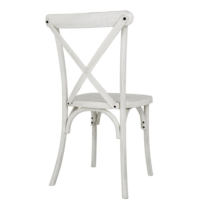 Chaises en résine à dossier croisé Manhattan blanches (lot de 4) - Bolero