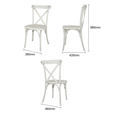 Chaises en résine à dossier croisé Manhattan blanches (lot de 4) - Bolero