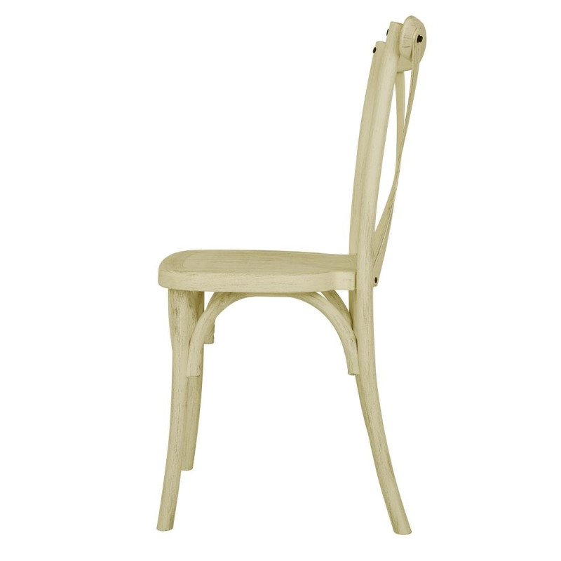 Chaises à dossier croisé en résine Manhattan effet bois naturel (lot de 4) - Bolero