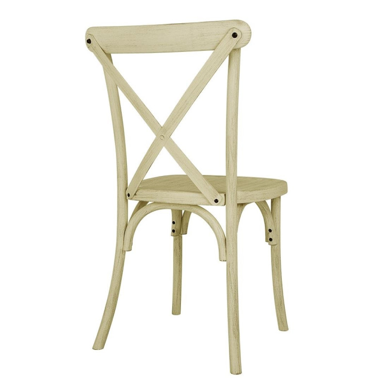 Chaises à dossier croisé en résine Manhattan effet bois naturel (lot de 4) - Bolero