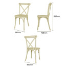 Chaises à dossier croisé en résine Manhattan effet bois naturel (lot de 4) - Bolero