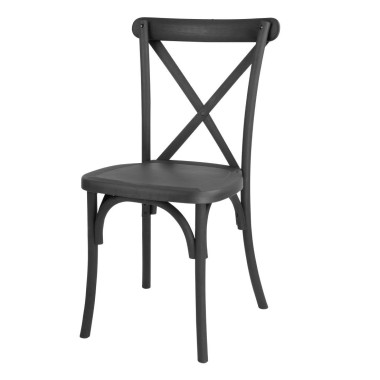 Chaises en résine à dossier croisé Manhattan noires (lot de 4) - Bolero